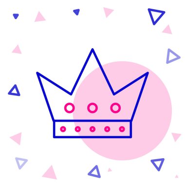 Çizgi Kralı kart simgesi beyaz arkaplanda izole edildi. Kumarhane kumarı. Renkli taslak konsepti. Vektör İllüstrasyonu.