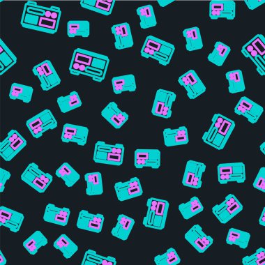 Hat Elektriksel Ölçüm Cihazları simgesi siyah arkaplanda izole edilmiş pürüzsüz desen. Analog cihazları. Elektrikli aletler. Vektör İllüstrasyonu.