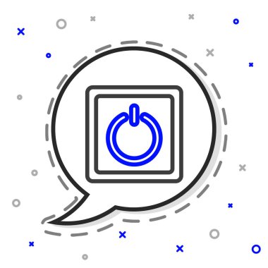 Elektrik düğmesi simgesi beyaz arkaplanda izole edildi. Açık ve kapalı simgesi. Loş ışık düğmesi işareti. Enerji tasarrufu kavramı. Renkli taslak konsepti. Vektör İllüstrasyonu.