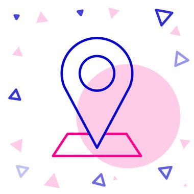 Çizgi Haritası simgesi beyaz arkaplanda izole edildi. Navigasyon, işaret, konum, harita, GPS, yön, yer, pusula, arama konsepti. Renkli taslak konsepti. Vektör İllüstrasyonu.