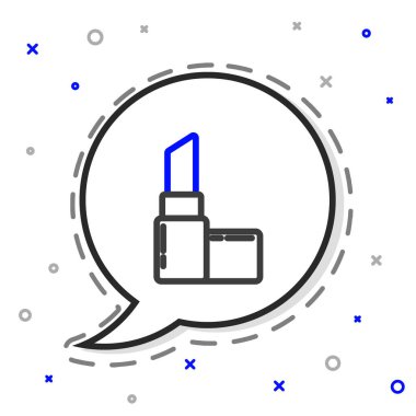 Beyaz arkaplanda çizgi ruj simgesi izole edildi. 8 Mart. Uluslararası Mutlu Kadınlar Günü. Renkli taslak konsepti. Vektör İllüstrasyonu.