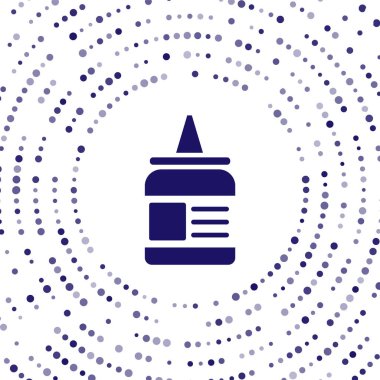 Mavi yapıştırıcı simgesi beyaz arkaplanda izole edildi. Soyut çember rastgele noktalar. Vektör İllüstrasyonu.