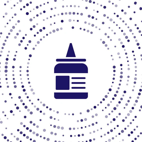 Mavi yapıştırıcı simgesi beyaz arkaplanda izole edildi. Soyut çember rastgele noktalar. Vektör İllüstrasyonu.