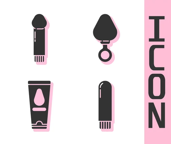 Set Dildo Vibrator Dildo Vibrator Personal Lubricant Anal Plug Icon — Stock Vector