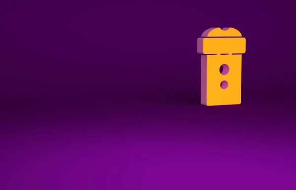 Orange Vagina masturbator icon isolated on purple background. Sex toy for man. Minimalism concept. 3d illustration 3D render — Zdjęcie stockowe