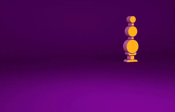 Orange Anal gyöngyök ikon elszigetelt lila háttér. Anális golyónyomok. Fétis kiegészítő. Szexjáték férfiaknak és nőknek. Minimalizmus koncepció. 3d illusztráció 3D render — Stock Fotó