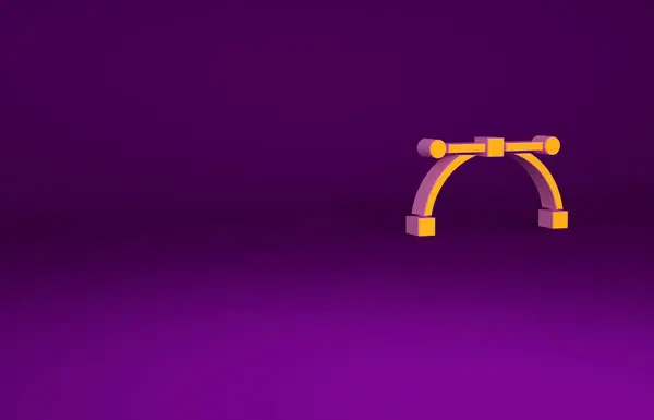 Icono de curva de Orange Bezier aislado sobre fondo púrpura. Icono de herramienta de pluma. Concepto minimalista. 3D ilustración 3D render —  Fotos de Stock