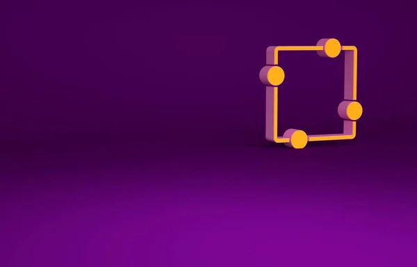 オレンジ紫色の背景に絶縁された電気回路方式のアイコン。回路基板。最小限の概念。3Dイラスト3Dレンダリング — ストック写真