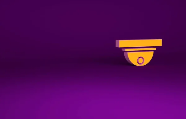 Orange Motion érzékelő ikon elszigetelt lila háttér. Minimalizmus koncepció. 3d illusztráció 3D render — Stock Fotó