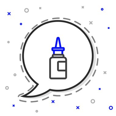 Beyaz arka planda izole edilmiş çizgi burun spreyi ikonu. Renkli taslak konsepti. Vektör İllüstrasyonu.