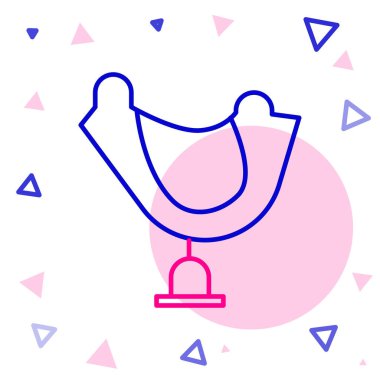 Vahşi batı eyeri çizgisi beyaz arka planda izole edilmiş. Renkli taslak konsepti. Vektör İllüstrasyonu.