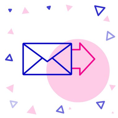 Satır Zarfı simgesi beyaz arkaplanda izole edildi. E- posta mektup sembolü. Renkli taslak konsepti. Vektör İllüstrasyonu.