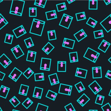 Çizgi Zarfı simgesi siyah arkaplanda izole edilmiş kusursuz desen. E- posta mektup sembolü. Vektör İllüstrasyonu.