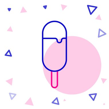 Beyaz arka planda izole edilmiş çizgi dondurma ikonu. Güzel sembol. Renkli taslak konsepti. Vektör İllüstrasyonu.