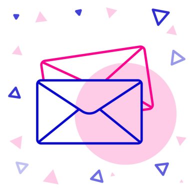 Satır Zarfı simgesi beyaz arkaplanda izole edildi. E- posta mektup sembolü. Renkli taslak konsepti. Vektör İllüstrasyonu.