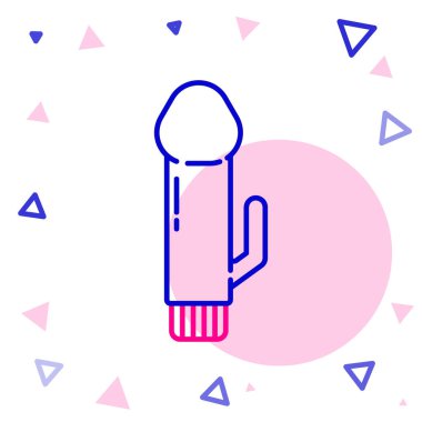 Line Dildo vibrator for sex games icon isolated on white background. Sex toy for adult. Vaginal exercise machines for intimate. Colorful outline concept. Vector Illustration.