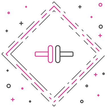 Hat Elektrik devre şeması simgesi beyaz arkaplanda izole edildi. Devre kartı. Renkli taslak konsepti. Vektör İllüstrasyonu.