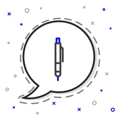 Beyaz arkaplanda satır kalem simgesi izole edildi. Renkli taslak konsepti. Vektör İllüstrasyonu.