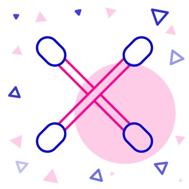 Beyaz arka planda izole edilmiş kulak simgesi için pamuk çubuğu. Renkli taslak konsepti. Vektör İllüstrasyonu.