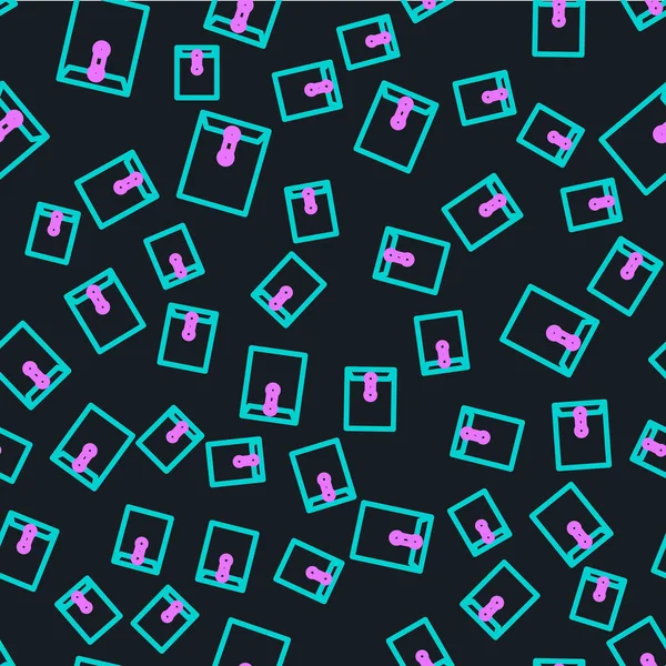 Çizgi Zarfı simgesi siyah arkaplanda izole edilmiş kusursuz desen. E- posta mektup sembolü. Vektör İllüstrasyonu.