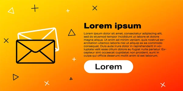 Line Envelope Symbol Isoliert Auf Gelbem Hintergrund Mail Nachricht Brief — Stockvektor