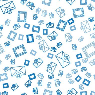 Silme zarfı, Zarf ve İşaretleme ve Posta damgasını kusursuz desen üzerine yerleştir. Vektör.