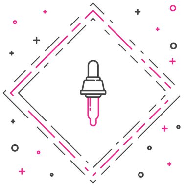 Hat Pipette simgesi beyaz arkaplanda izole edildi. Tıbbi elementler, kimya laboratuarı ekipmanları. Tıp sembolü. Renkli taslak konsepti. Vektör İllüstrasyonu.