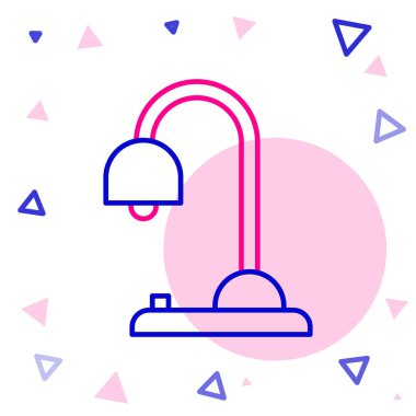 Çizgi Masa Lambası simgesi beyaz arkaplanda izole edildi. Renkli taslak konsepti. Vektör İllüstrasyonu.