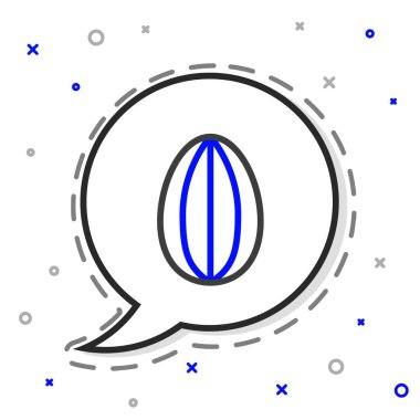 Beyaz arka planda izole edilmiş Paskalya yumurtası ikonu. Mutlu Paskalyalar. Renkli taslak konsepti. Vektör İllüstrasyonu.