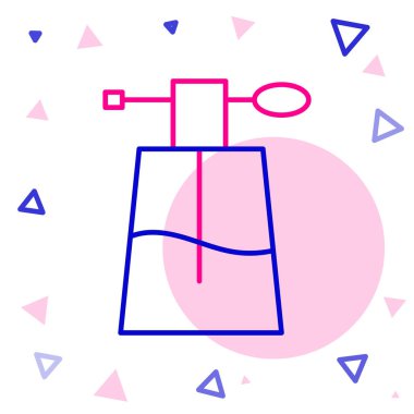 Beyaz arkaplanda çizgi parfüm ikonu izole edildi. Renkli taslak konsepti. Vektör İllüstrasyonu.