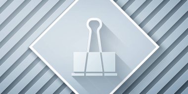 Kağıt kesiği Ataç simgesi gri arkaplanda izole edildi. Ataç. Kağıt sanatı tarzı. Vektör İllüstrasyonu.