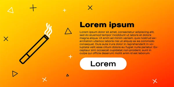 Line Cigarette Symbol Isoliert Auf Gelbem Hintergrund Tabakzeichen Raucher Symbol — Stockvektor
