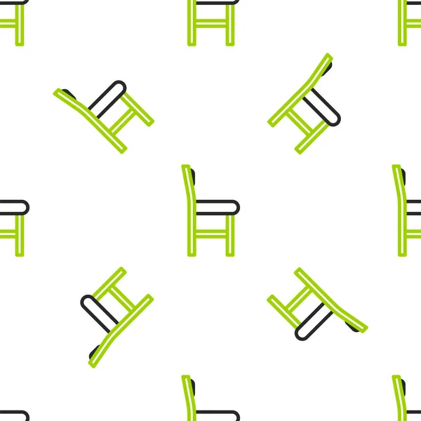 Line Chair Icône Isolée Motif Sans Couture Sur Fond Blanc — Image vectorielle