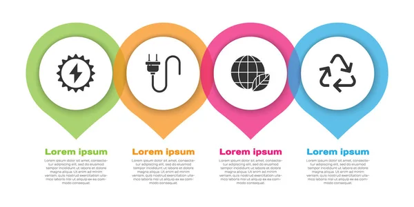에너지 플러그 나뭇잎 재활용 기호를 합니다 비즈니스 그래픽 템플릿 Vector — 스톡 벡터