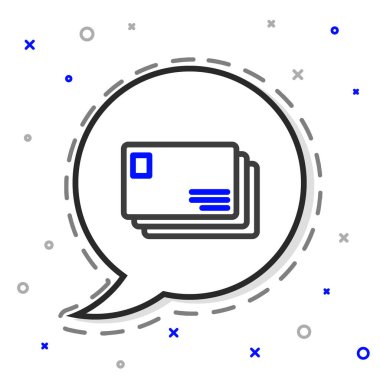 Satır Zarfı simgesi beyaz arkaplanda izole edildi. E- posta mektup sembolü. Renkli taslak konsepti. Vektör İllüstrasyonu.