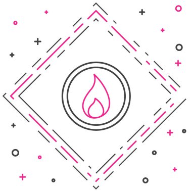 Ateş hattı simgesi beyaz arkaplanda izole edildi. Renkli taslak konsepti. Vektör İllüstrasyonu.