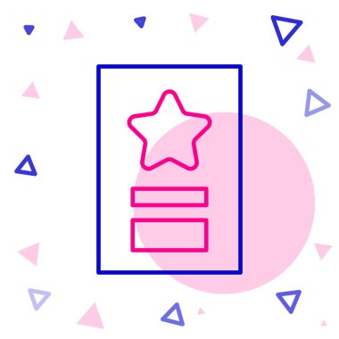 Beyaz arkaplanda satır tebrik kartı simgesi izole edildi. Kutlama için davetiye ya da tebrik kartı şablonu. Renkli taslak konsepti. Vektör İllüstrasyonu.