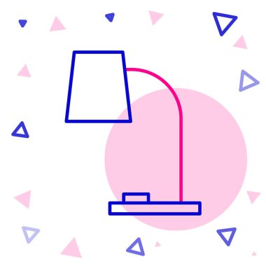 Çizgi Masa Lambası simgesi beyaz arkaplanda izole edildi. Ofis lambası. Renkli taslak konsepti. Vektör İllüstrasyonu.