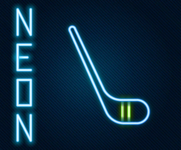 Glödande Neon Linje Ishockey Pinnar Ikon Isolerad Svart Bakgrund Färgstarkt — Stock vektor