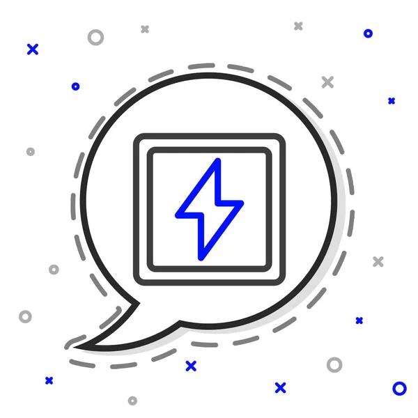 Line Lightning Bolt Symbol Isoliert Auf Weißem Hintergrund Blinkzeichen Laden — Stockvektor