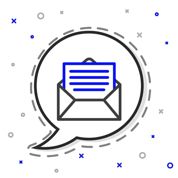 Иконка Line Envelope Выделена Белом Фоне Символ Письма Электронной Почты — стоковый вектор