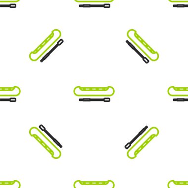 Kano ve kürek ikonu beyaz arka planda izole edilmiş. Balıkçılık ve turizm için kano. Açık hava aktiviteleri. Vektör İllüstrasyonu.