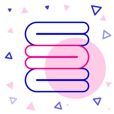 Beyaz arkaplanda çizgi havlu yığını simgesi izole edildi. Renkli taslak konsepti. Vektör İllüstrasyonu.