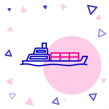 Hat petrol tankeri simgesi beyaz arkaplanda izole edildi. Renkli taslak konsepti. Vektör İllüstrasyonu.