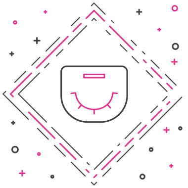 Çizgi Poker masa simgesi beyaz arkaplanda izole edildi. Renkli taslak konsepti. Vektör İllüstrasyonu.