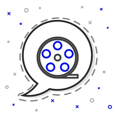 Çizgi film makarası simgesi beyaz arkaplanda izole edildi. Renkli taslak konsepti. Vektör İllüstrasyonu.