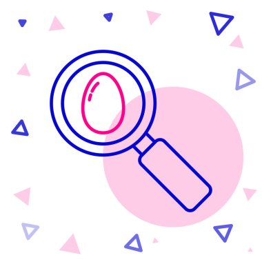 Hat araması ve paskalya yumurtası simgesi beyaz arka planda izole edildi. Mutlu Paskalyalar. Renkli taslak konsepti. Vektör İllüstrasyonu.