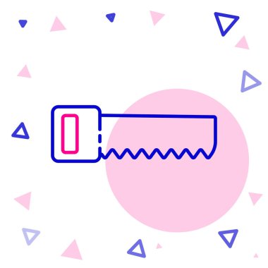 Çizgi El beyaz arkaplanda izole edilmiş bir simge gördü. Renkli taslak konsepti. Vektör İllüstrasyonu.