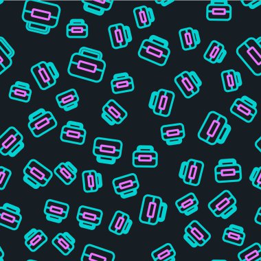 Çizgi Araç Kutusu simgesi siyah arkaplanda izole edilmiş. Alet kutusu tabelası. Vektör İllüstrasyonu.