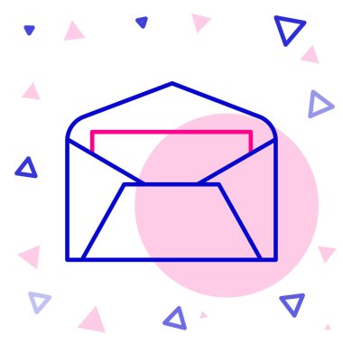 Satır Zarfı simgesi beyaz arkaplanda izole edildi. E- posta mektup sembolü. Renkli taslak konsepti. Vektör İllüstrasyonu.